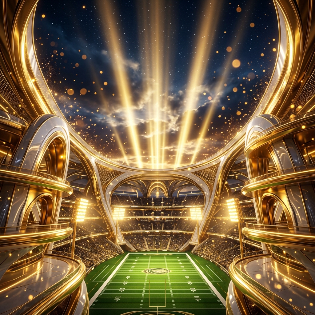 Legendary hologram stadium plate with violet volumetric light
